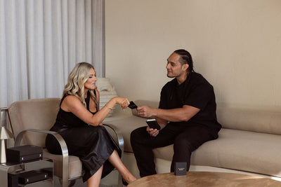 Martin and Michelle Taupau using Tiny Moments™ Deeper Connections cards – a tool for intentional living and deeper relationships